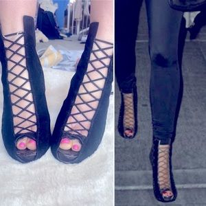 Sam Edelman | Queenie | Pewter Corset Open-Toe Bootie | size 6.5